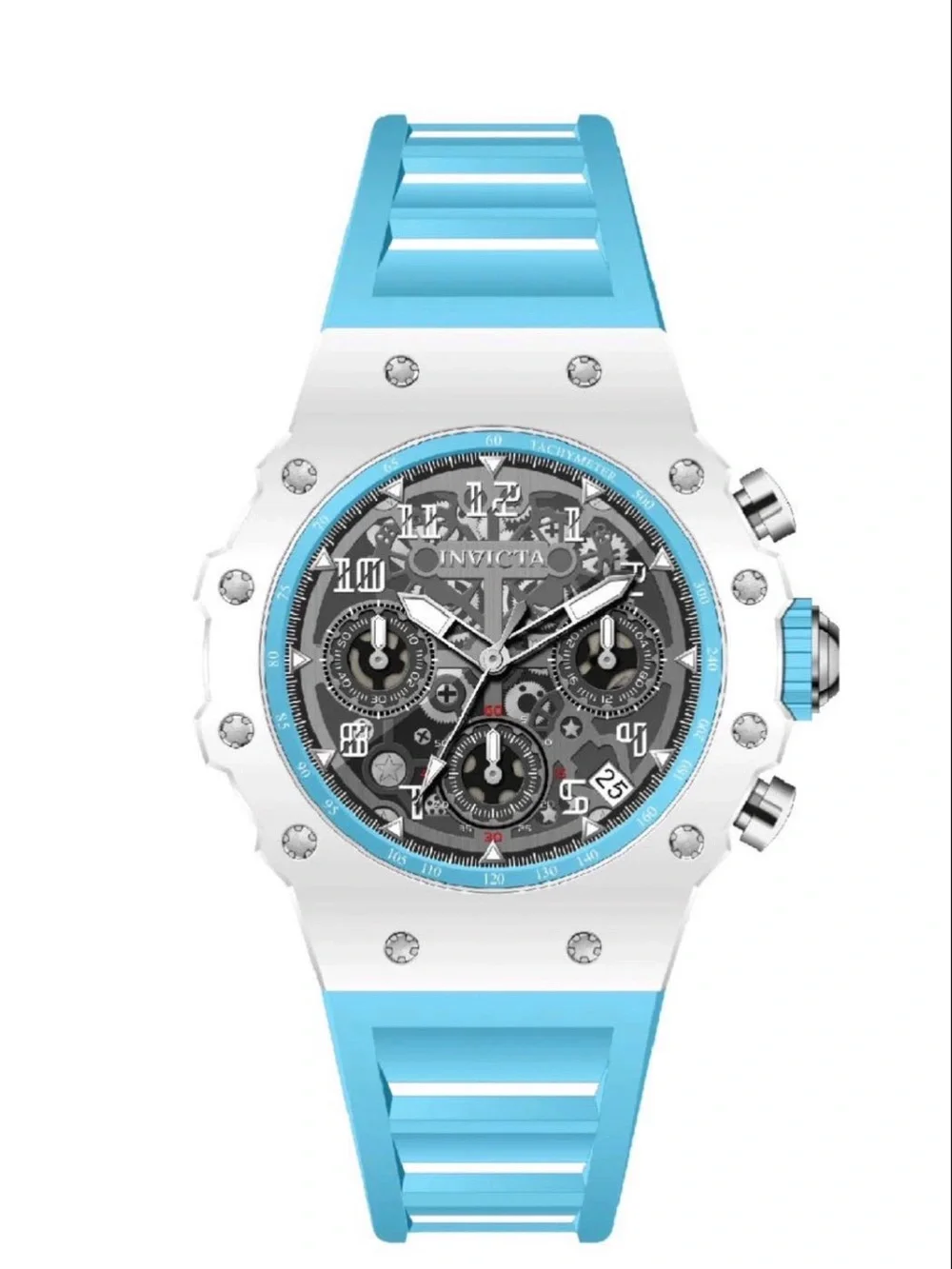 Invicta Racing Apexium Light Blue & white Unisex Watch - 41mm,New